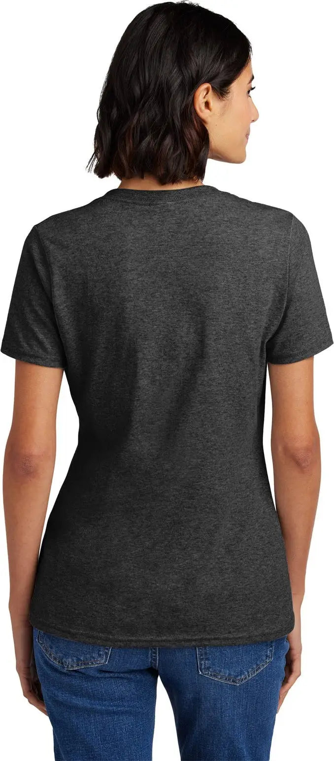 Port & Company Lpc54v co Women’s Core Cotton V-neck Tee - Dark Heather Gray