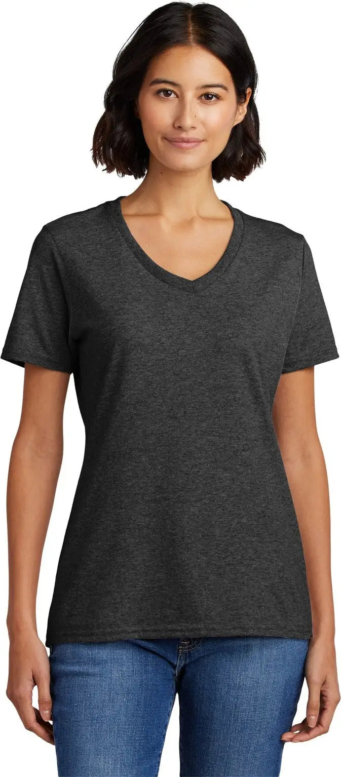 Port & Company Lpc54v co Women’s Core Cotton V-neck Tee - Dark Heather Gray