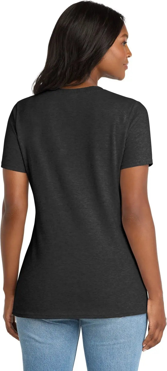 Port & Company Lpc54v co Women’s Core Cotton V-neck Tee - Dark Heather Gray