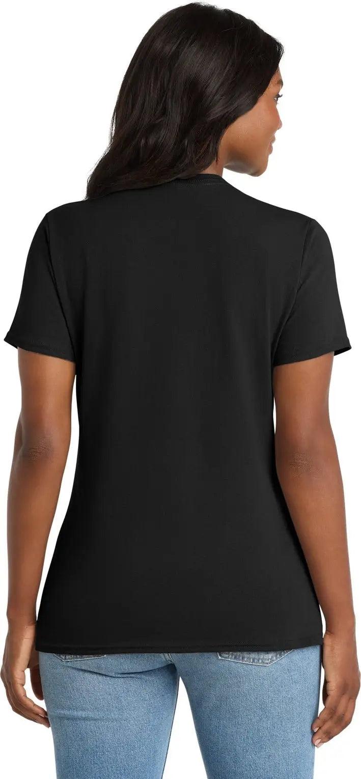 Port & Company Lpc54v co Women’s Core Cotton V-neck Tee - Jet Black