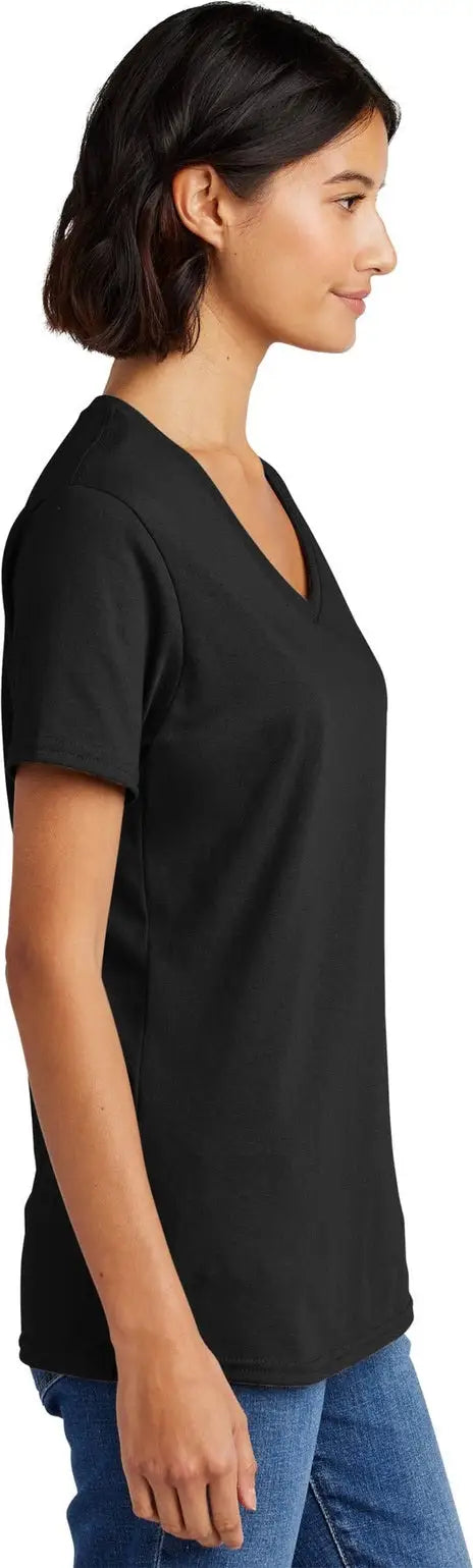 Port & Company Lpc54v co Women’s Core Cotton V-neck Tee - Jet Black