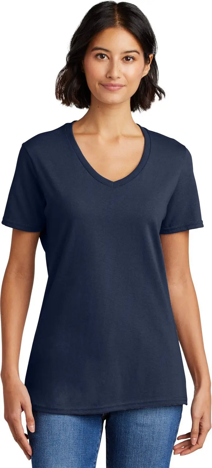 Port & Company Lpc54v co Women’s Core Cotton V-neck Tee - Navy