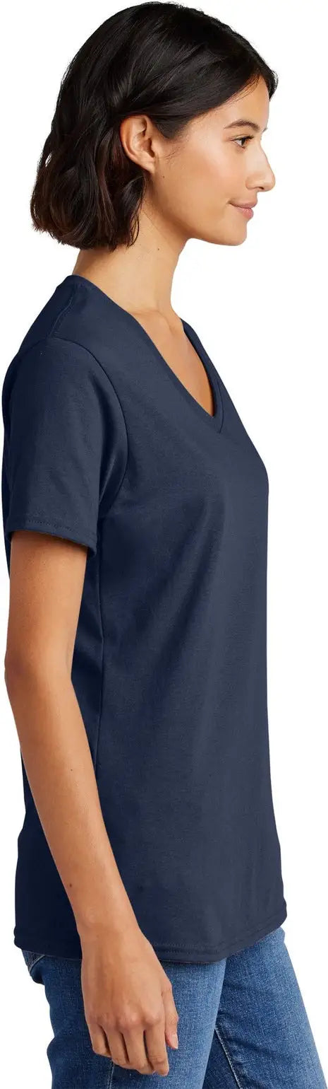Port & Company Lpc54v co Women’s Core Cotton V-neck Tee - Navy