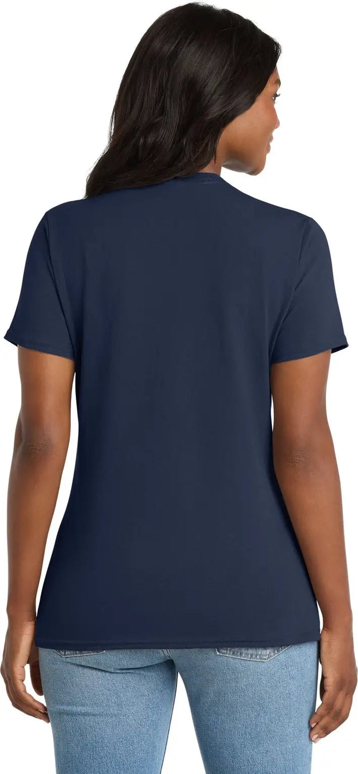 Port & Company Lpc54v co Women’s Core Cotton V-neck Tee - Navy