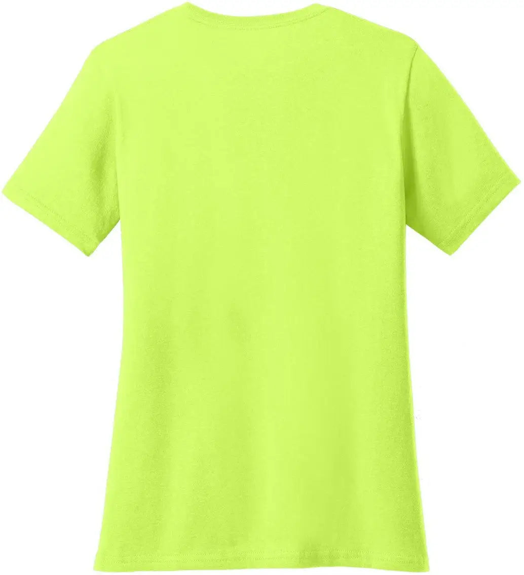 Port & Company Lpc54v co Women’s Core Cotton V-neck Tee - Neon Yellow