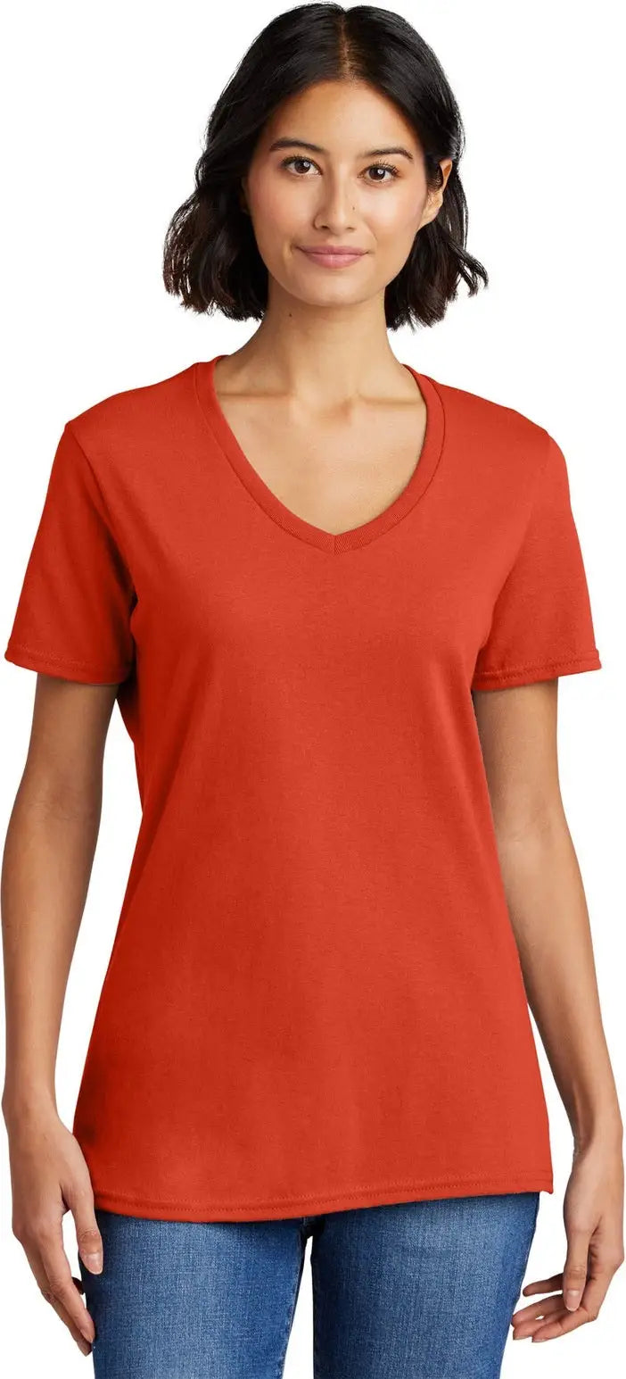 Port & Company Lpc54v co Women’s Core Cotton V-neck Tee - Orange