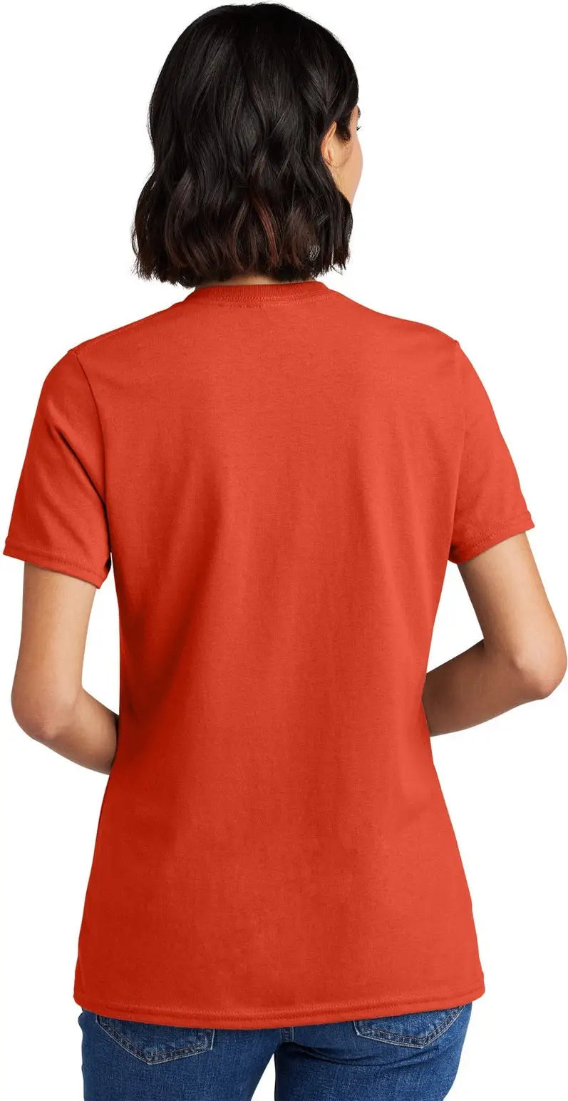 Port & Company Lpc54v co Women’s Core Cotton V-neck Tee - Orange