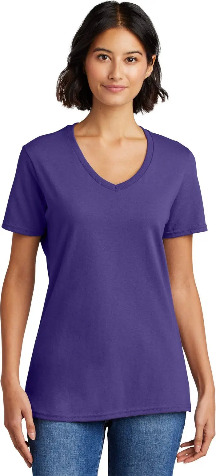 Port & Company Lpc54v co Women’s Core Cotton V-neck Tee - Purple