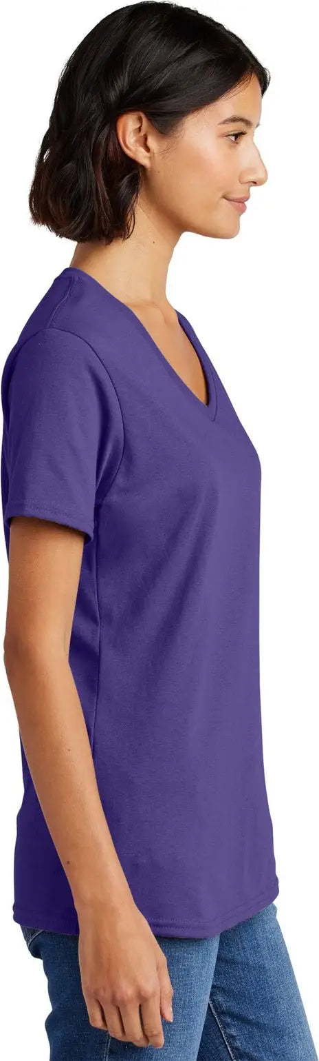 Port & Company Lpc54v co Women’s Core Cotton V-neck Tee - Purple