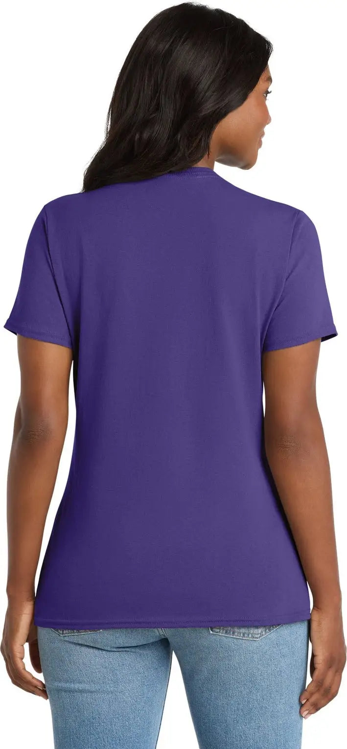 Port & Company Lpc54v co Women’s Core Cotton V-neck Tee - Purple