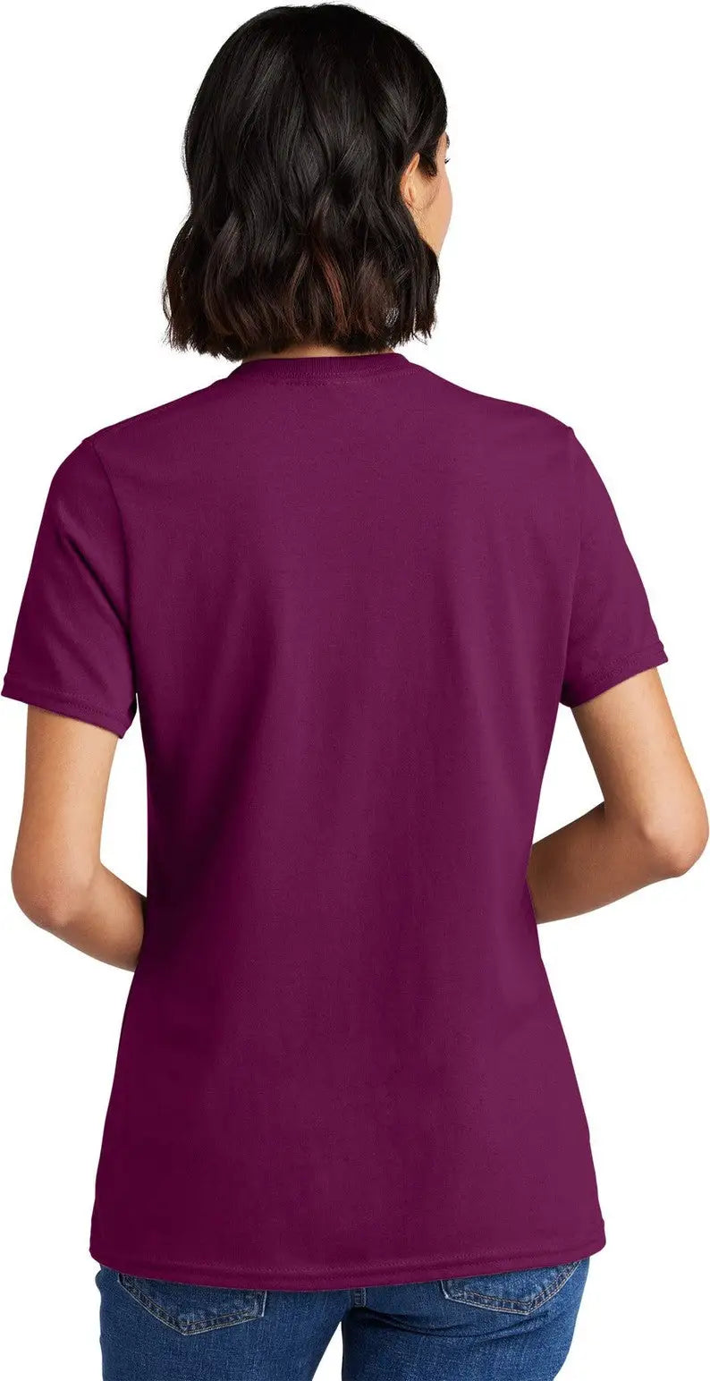 Port & Company Lpc54v co Women’s Core Cotton V-neck Tee - Raspberry