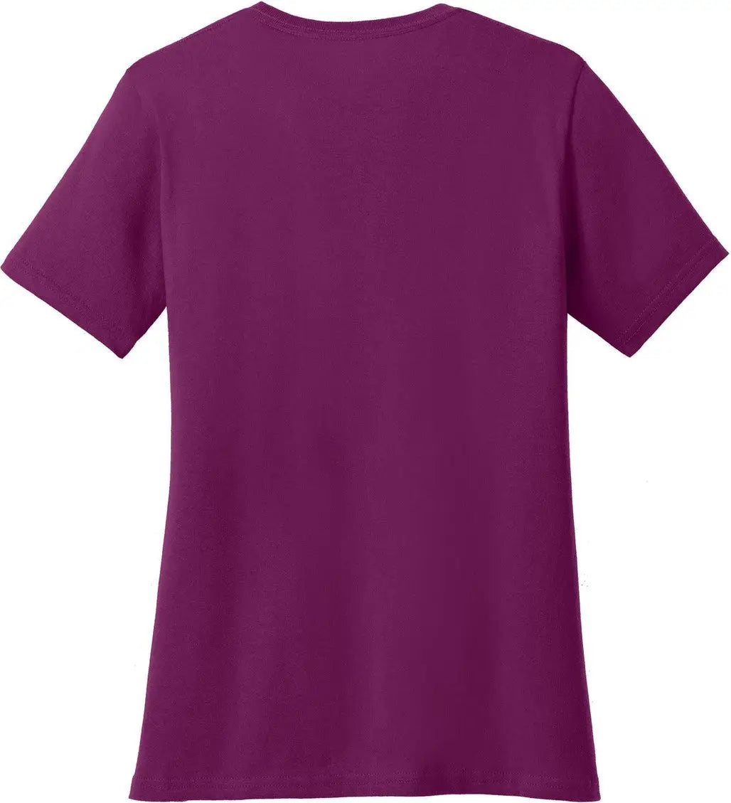 Port & Company Lpc54v co Women’s Core Cotton V-neck Tee - Raspberry - Ladies Xs