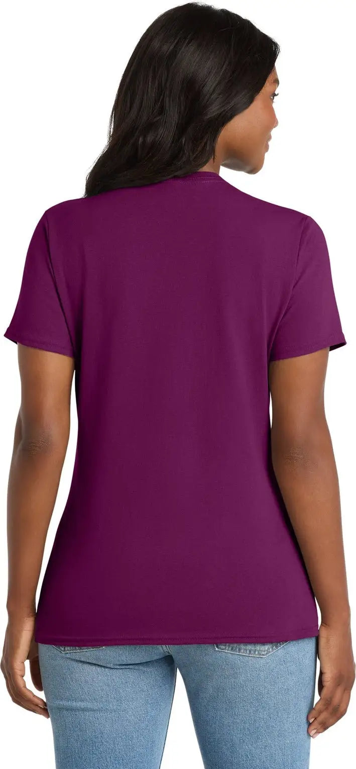 Port & Company Lpc54v co Women’s Core Cotton V-neck Tee - Raspberry