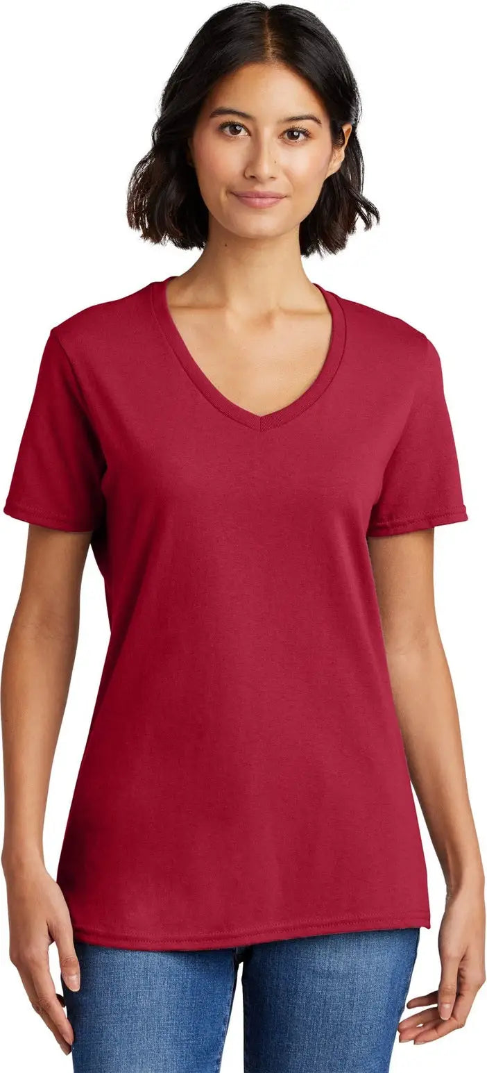 Port & Company Lpc54v co Women’s Core Cotton V-neck Tee - Red