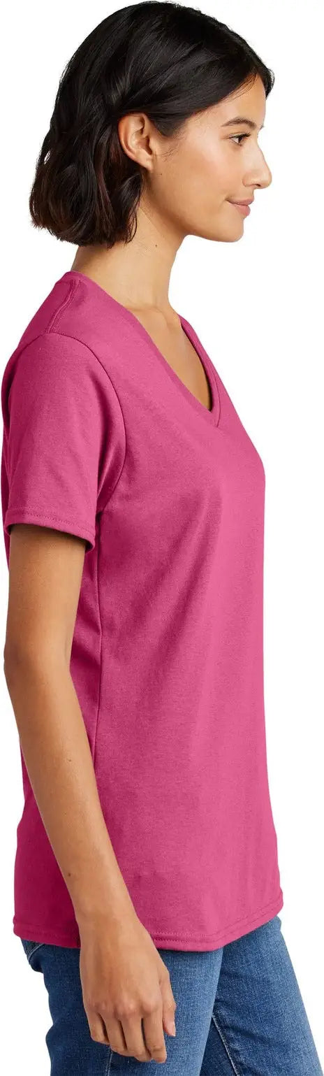 Port & Company Lpc54v co Women’s Core Cotton V-neck Tee - Sangria