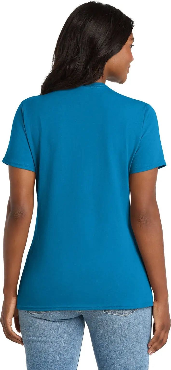Port & Company Lpc54v co Women’s Core Cotton V-neck Tee - Sapphire