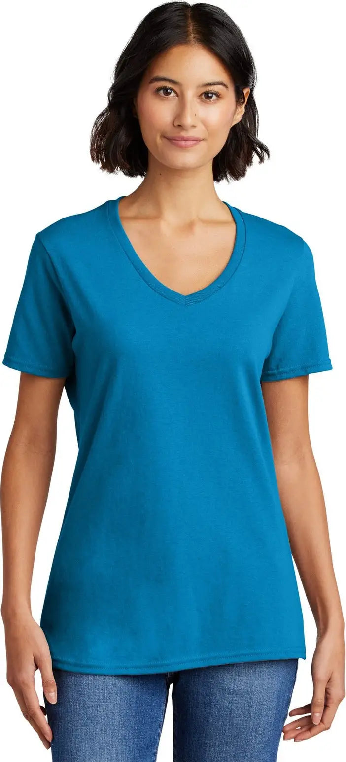 Port & Company Lpc54v co Women’s Core Cotton V-neck Tee - Sapphire