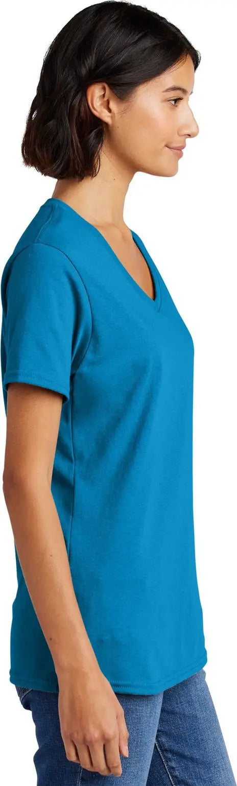 Port & Company Lpc54v co Women’s Core Cotton V-neck Tee - Sapphire