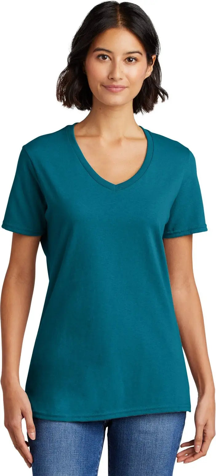 Port & Company Lpc54v co Women’s Core Cotton V-neck Tee - Teal