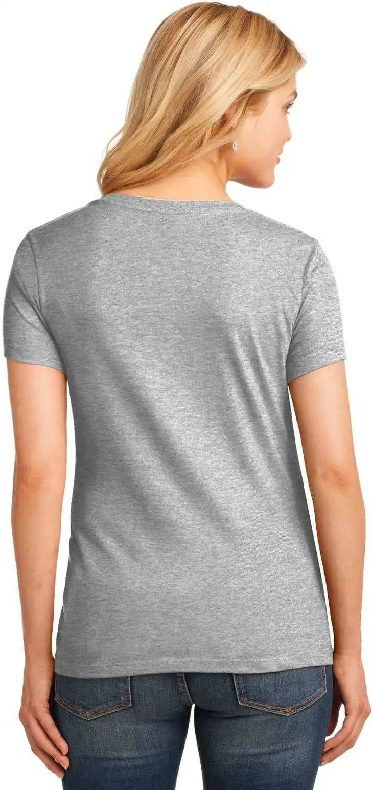Port &amp; Company Lpc54v Ladies Core Cotton v Neck Tee Ash