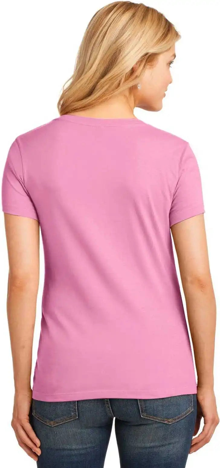 Port &amp; Company Lpc54v Ladies Core Cotton v Neck Tee Candy Pink