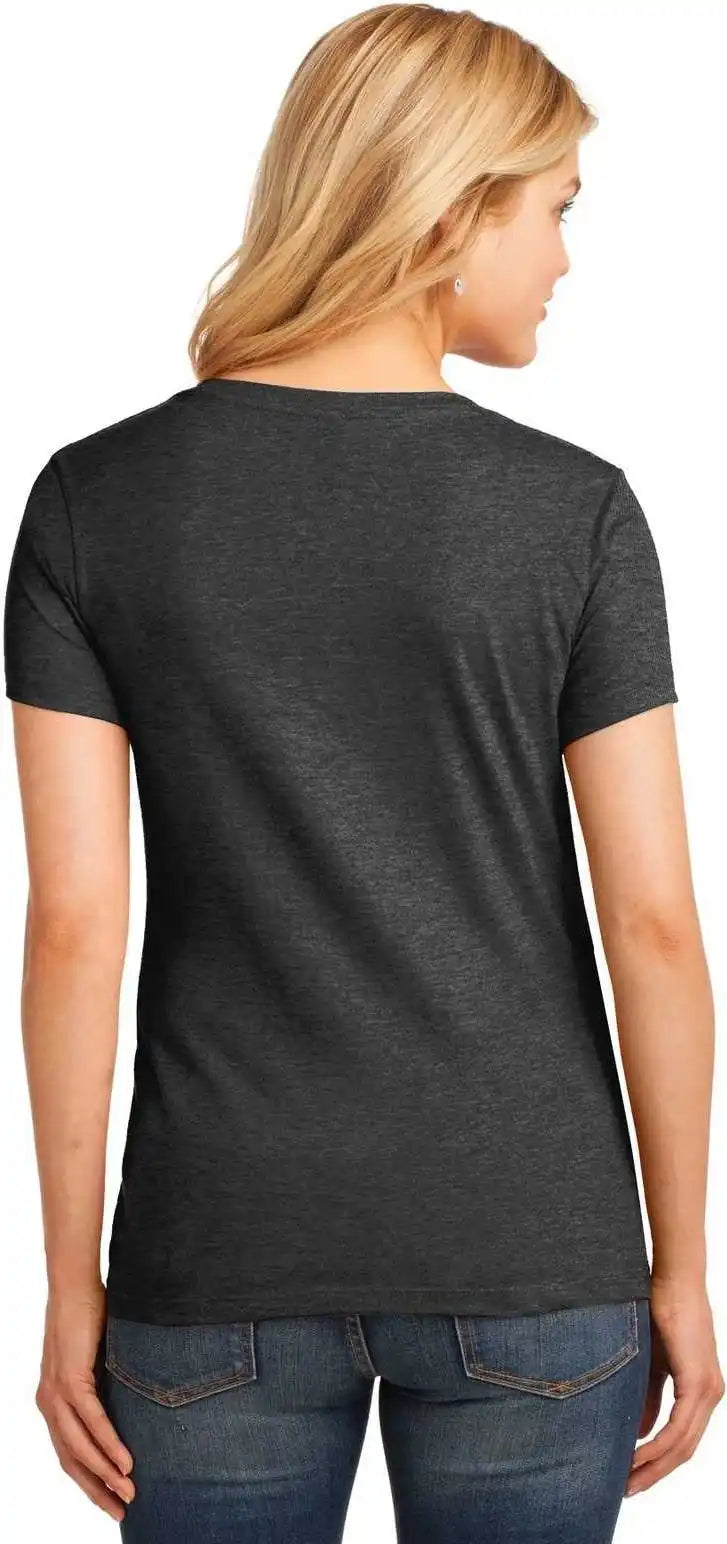 Port &amp; Company Lpc54v Ladies Core Cotton v Neck Tee Dark Heather Gray