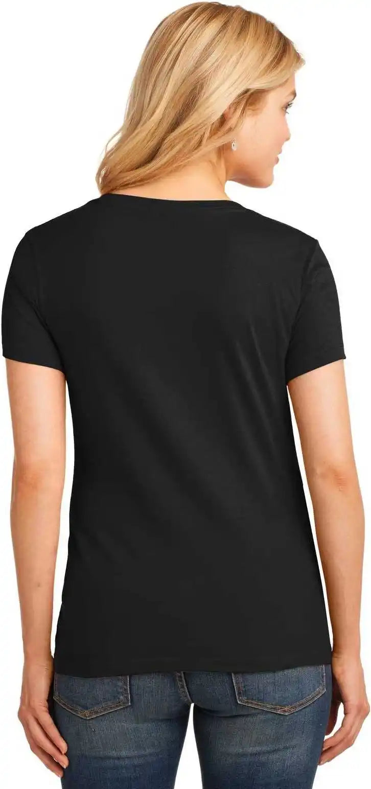 Port &amp; Company Lpc54v Ladies Core Cotton v Neck Tee Jet Black