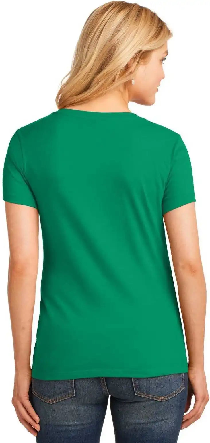 Port &amp; Company Lpc54v Ladies Core Cotton v Neck Tee Kelly