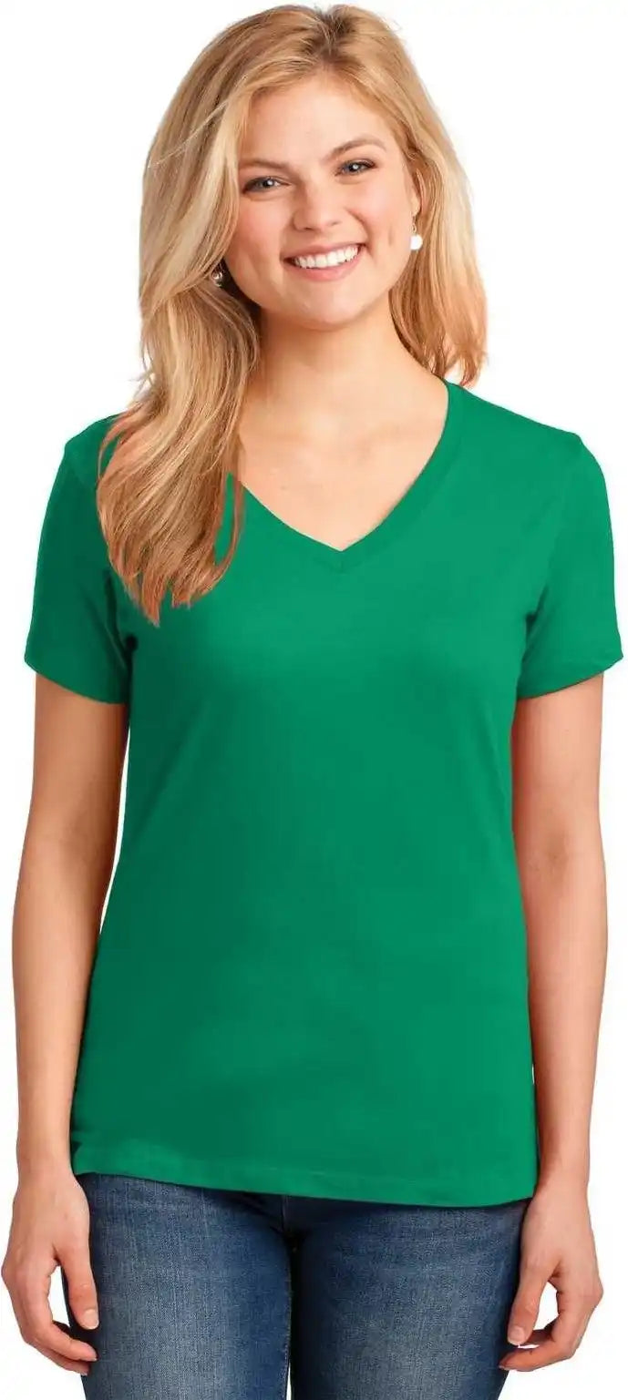 Port & Company Lpc54v Ladies Core Cotton V-neck Tee - Kelly