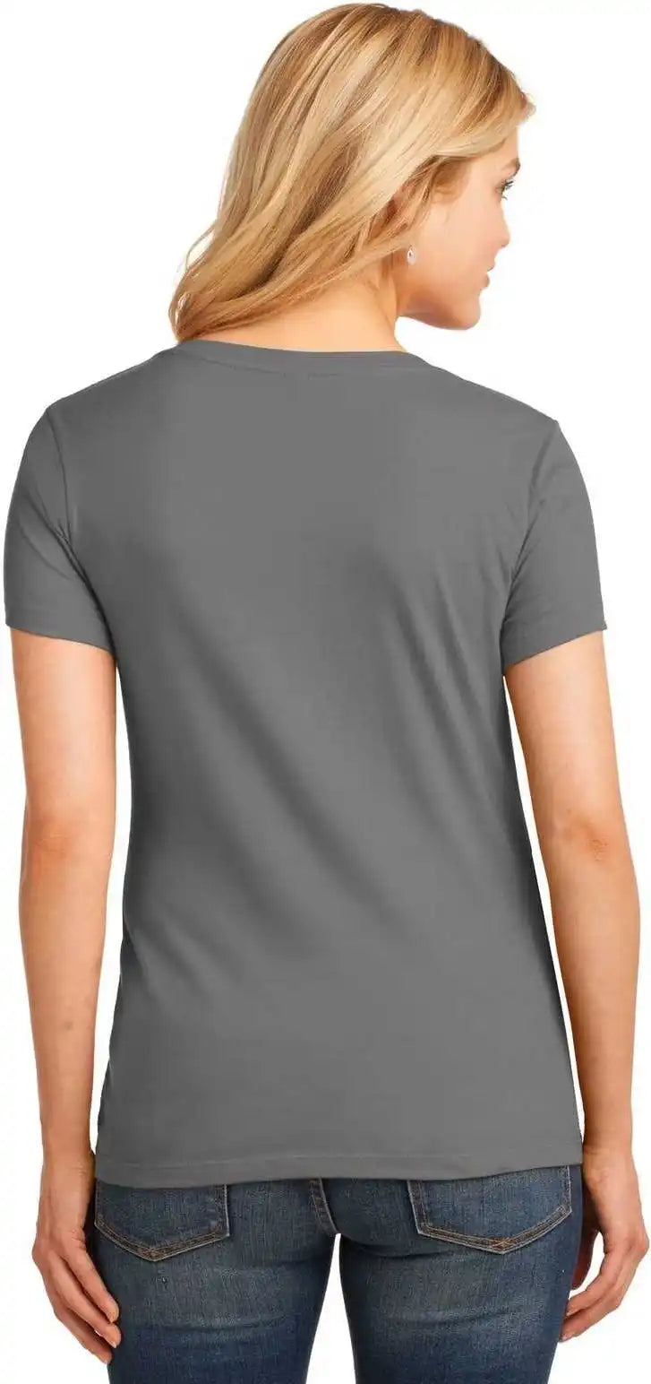 Port & Company Lpc54v Ladies Core Cotton v Neck Tee Medium Gray