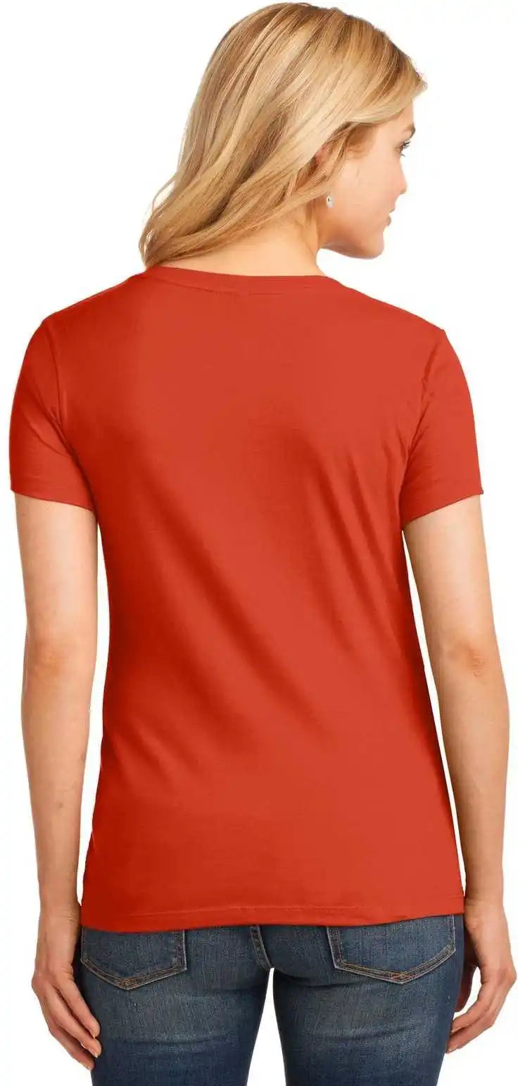 Port &amp; Company Lpc54v Ladies Core Cotton v Neck Tee Orange