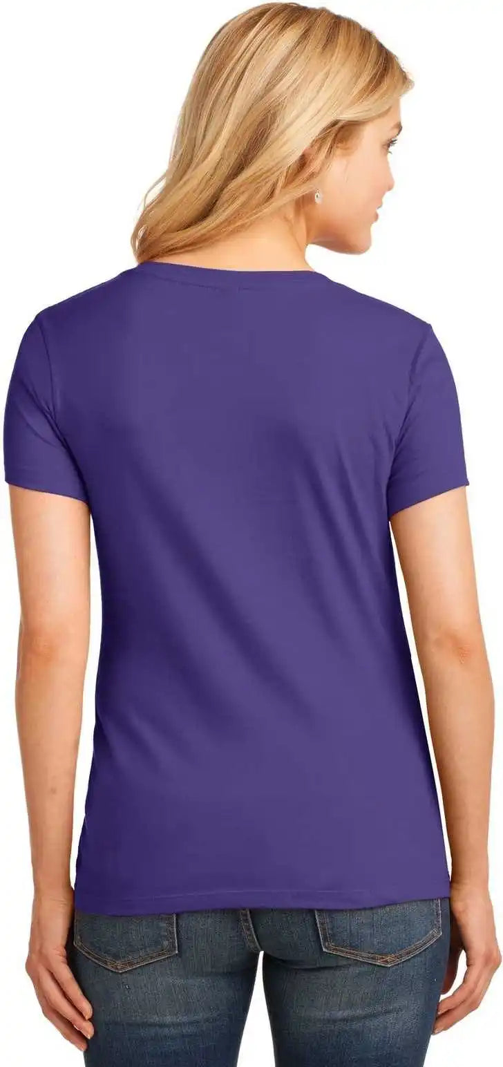Port & Company Lpc54v Ladies Core Cotton v Neck Tee Purple