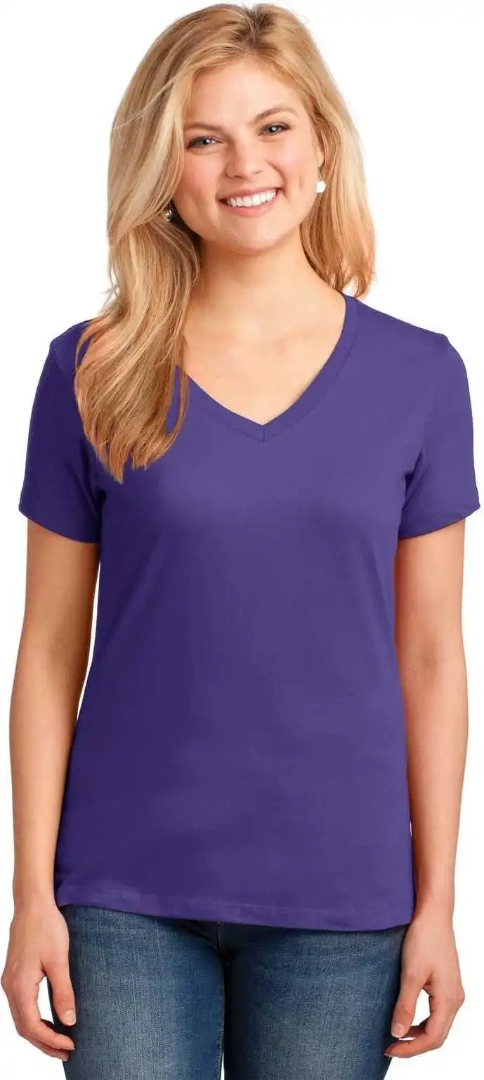 Port & Company Lpc54v Ladies Core Cotton v Neck Tee Purple
