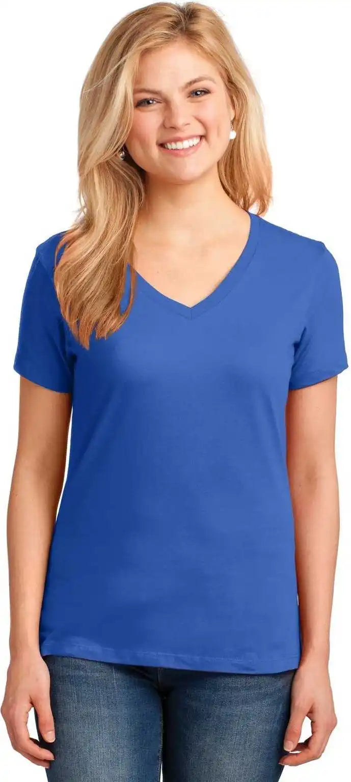 Port & Company Lpc54v Ladies Core Cotton v Neck Tee Royal
