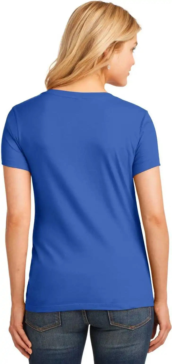Port & Company Lpc54v Ladies Core Cotton v Neck Tee Royal