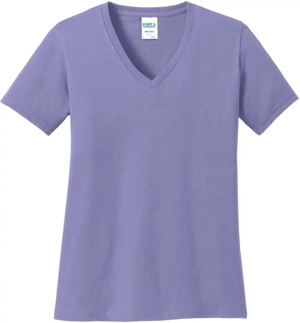 Port & Company Lpc54v Ladies Core Cotton V-neck Tee - Violet