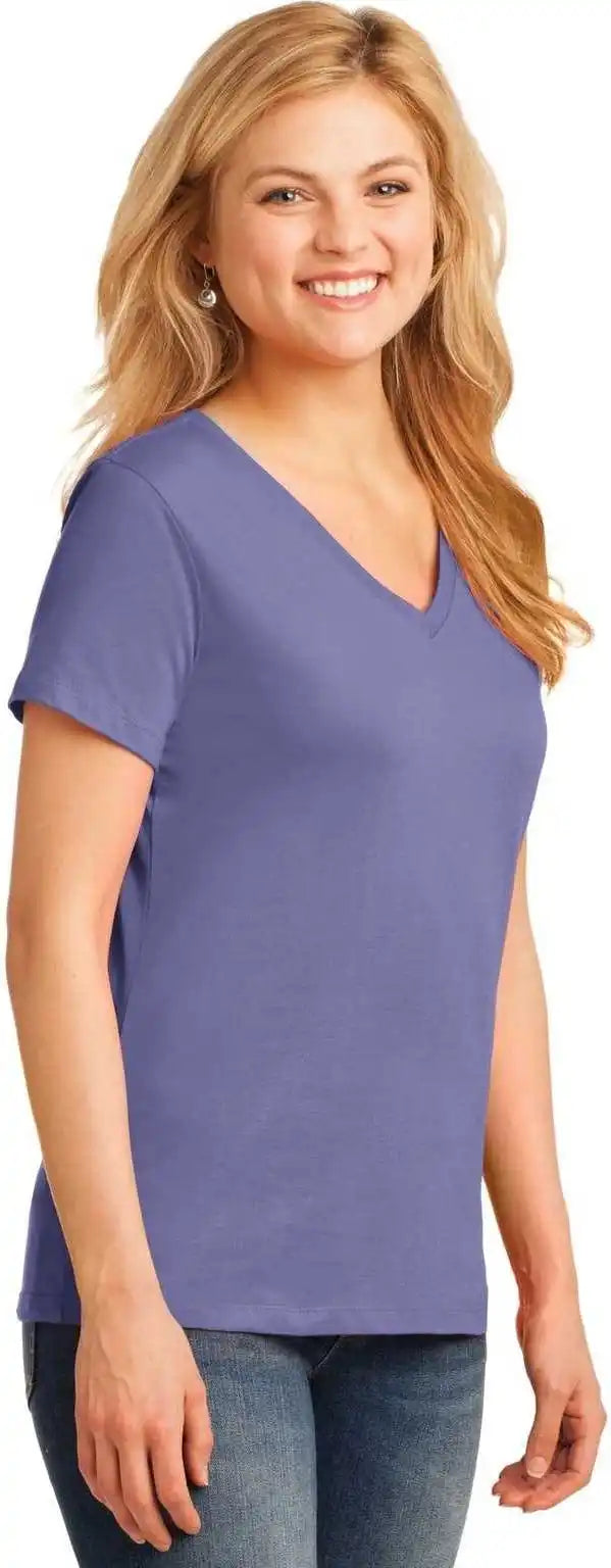 Port & Company Lpc54v Ladies Core Cotton V-neck Tee - Violet