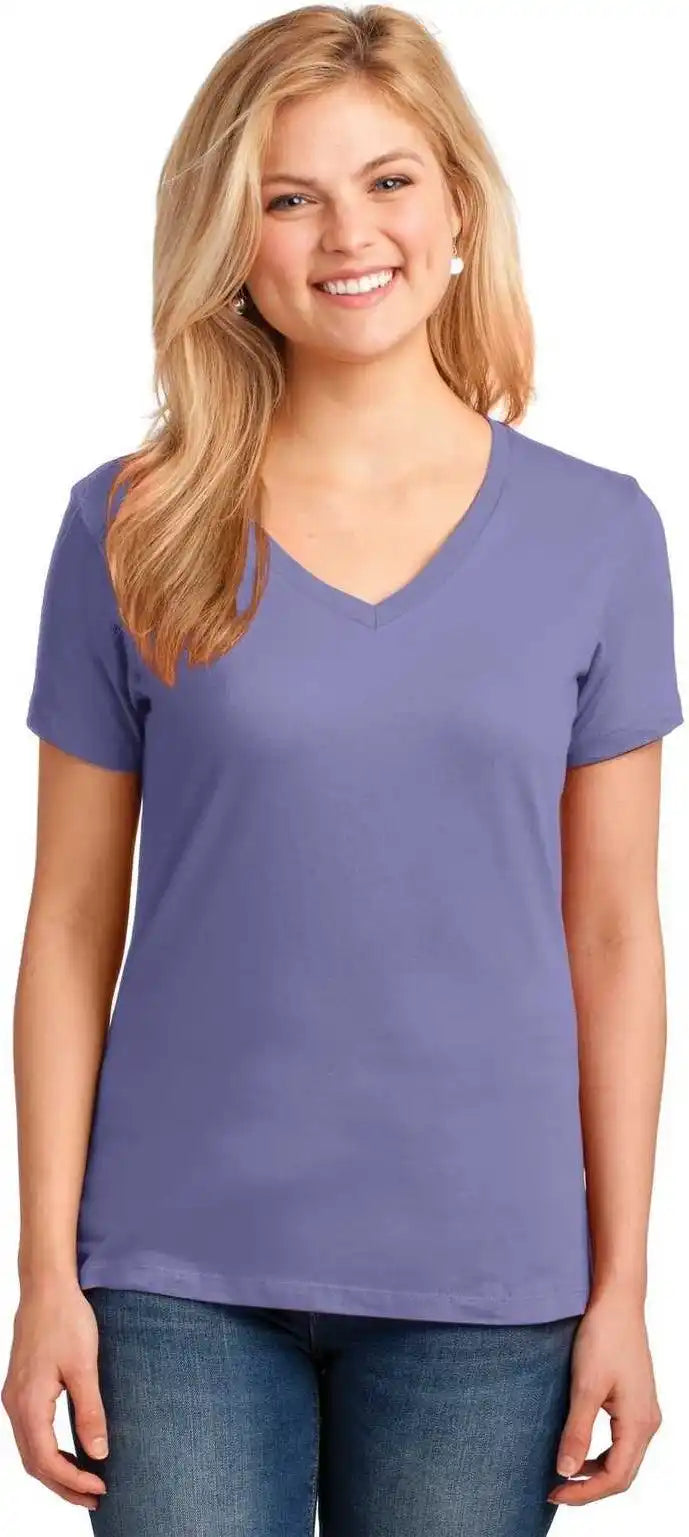 Port & Company Lpc54v Ladies Core Cotton v Neck Tee Violet