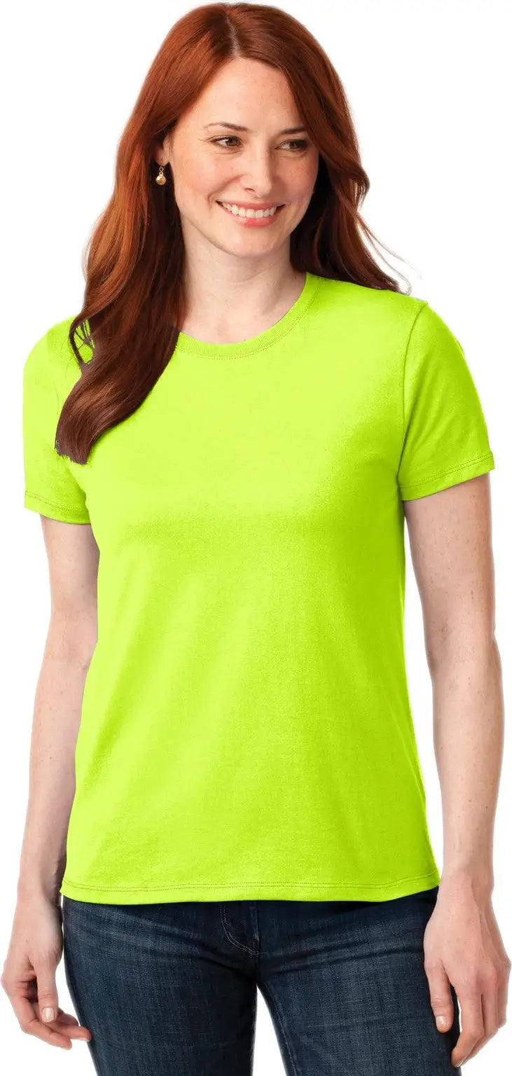 Port & Company Lpc55 co Women’s Core Blend Tee - Safety Green - Ladies Xs