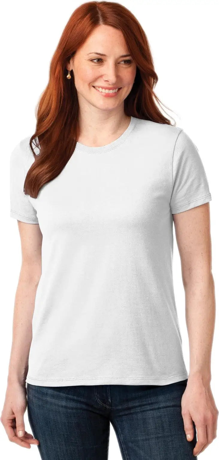 Port & Company Lpc55 co Women’s Core Blend Tee - White - Ladies Xs