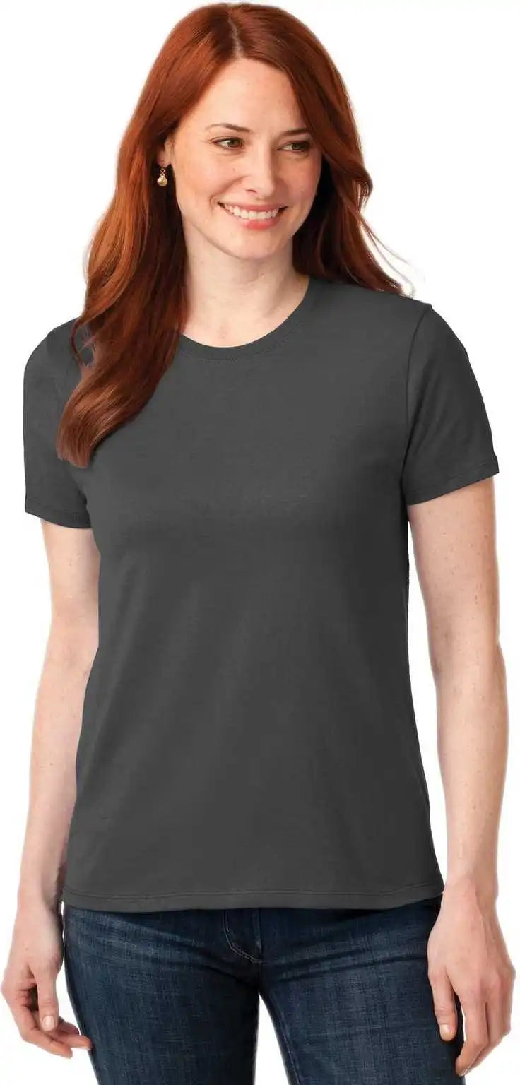 Port &amp; Company Lpc55 Ladies Core Blend Tee Charcoal