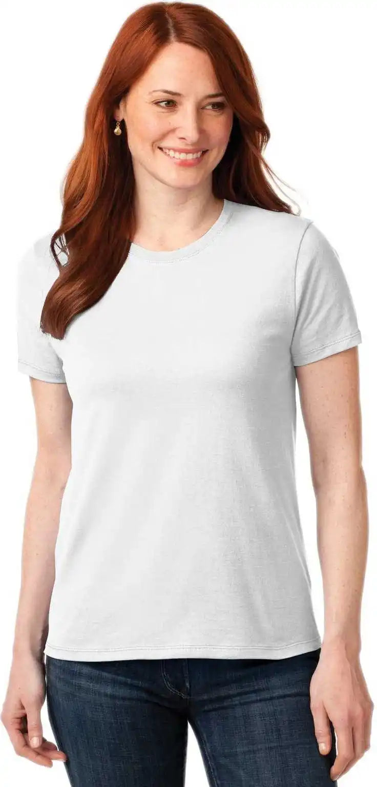 Port &amp; Company Lpc55 Ladies Core Blend Tee White