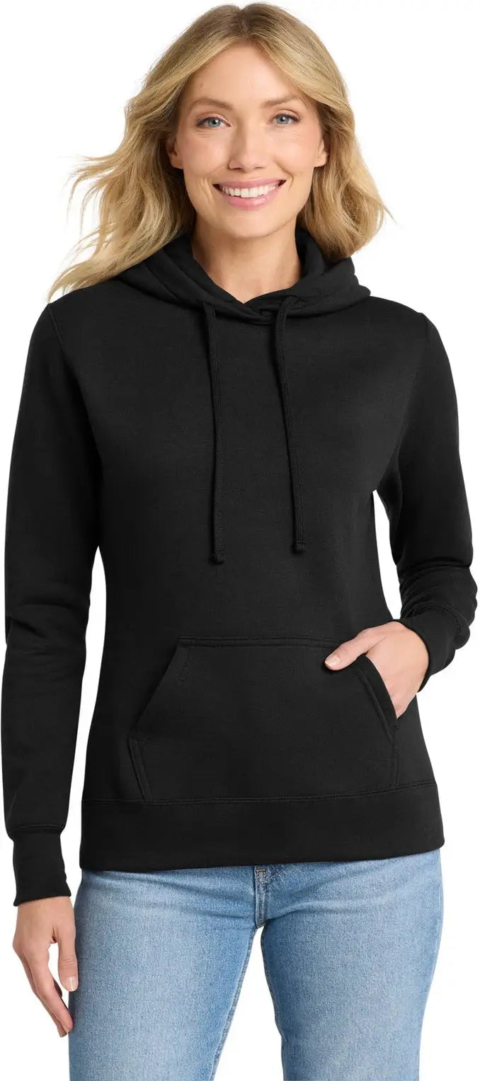 Port & Company Lpc78h co Women’s Core Fleece Pullover Hooded Sweatshirt - Jet Black