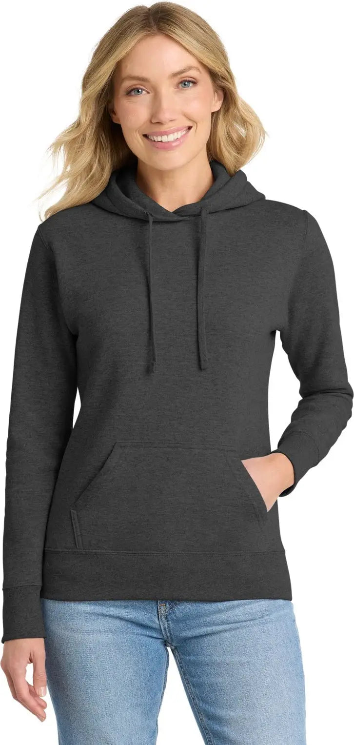 Port & Company Lpc78h co Women’s Core Fleece Pullover Hooded Sweatshirt - Dark Heather Gray