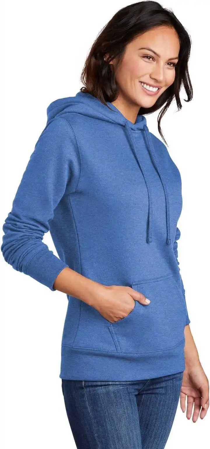 Port &amp; Company Lpc78h Ladies Core Fleece Pullover Hooded Sweatshirt Heather Royal