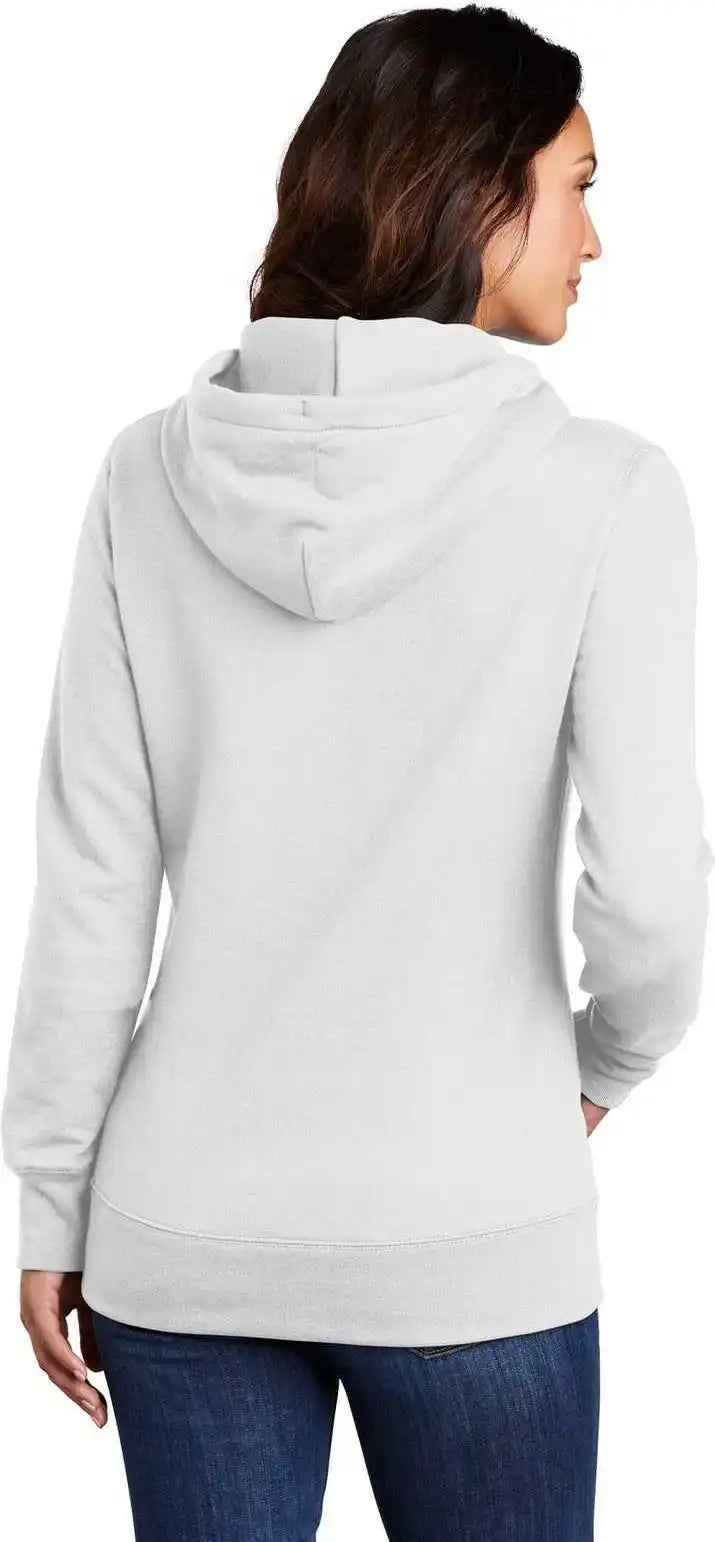 Port & Company Lpc78h Ladies Core Fleece Pullover Hooded Sweatshirt White