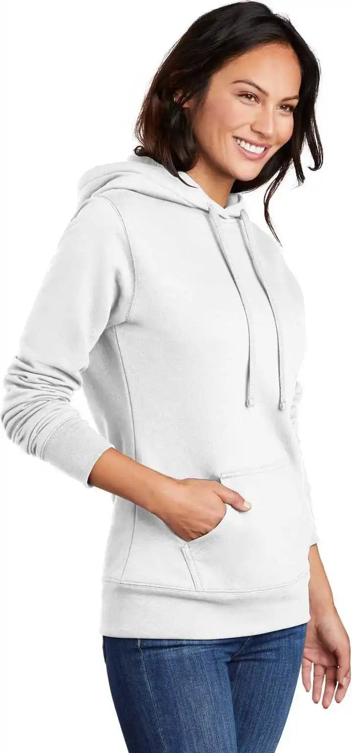 Port & Company Lpc78h Ladies Core Fleece Pullover Hooded Sweatshirt White