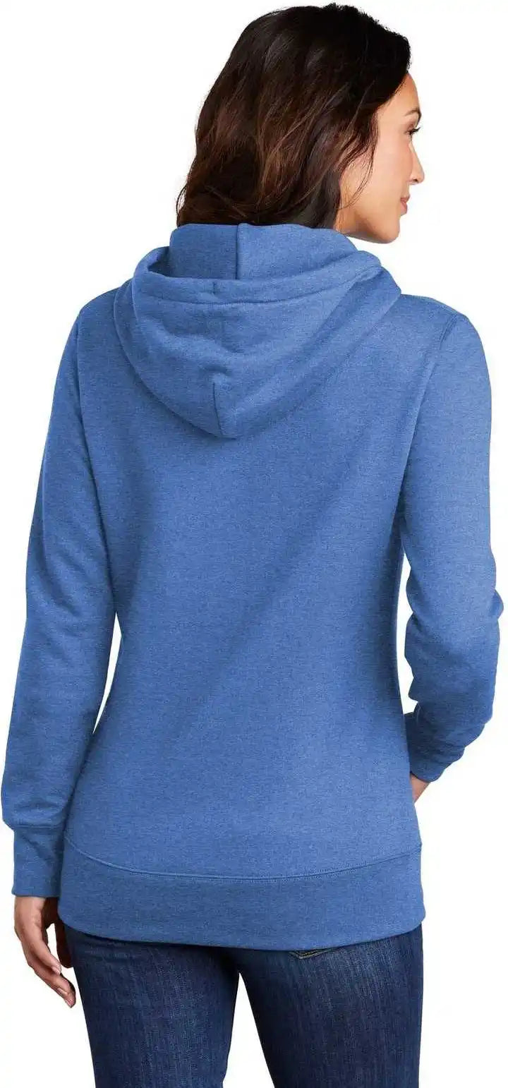 Port &amp; Company Lpc78h Ladies Core Fleece Pullover Hooded Sweatshirt Heather Royal