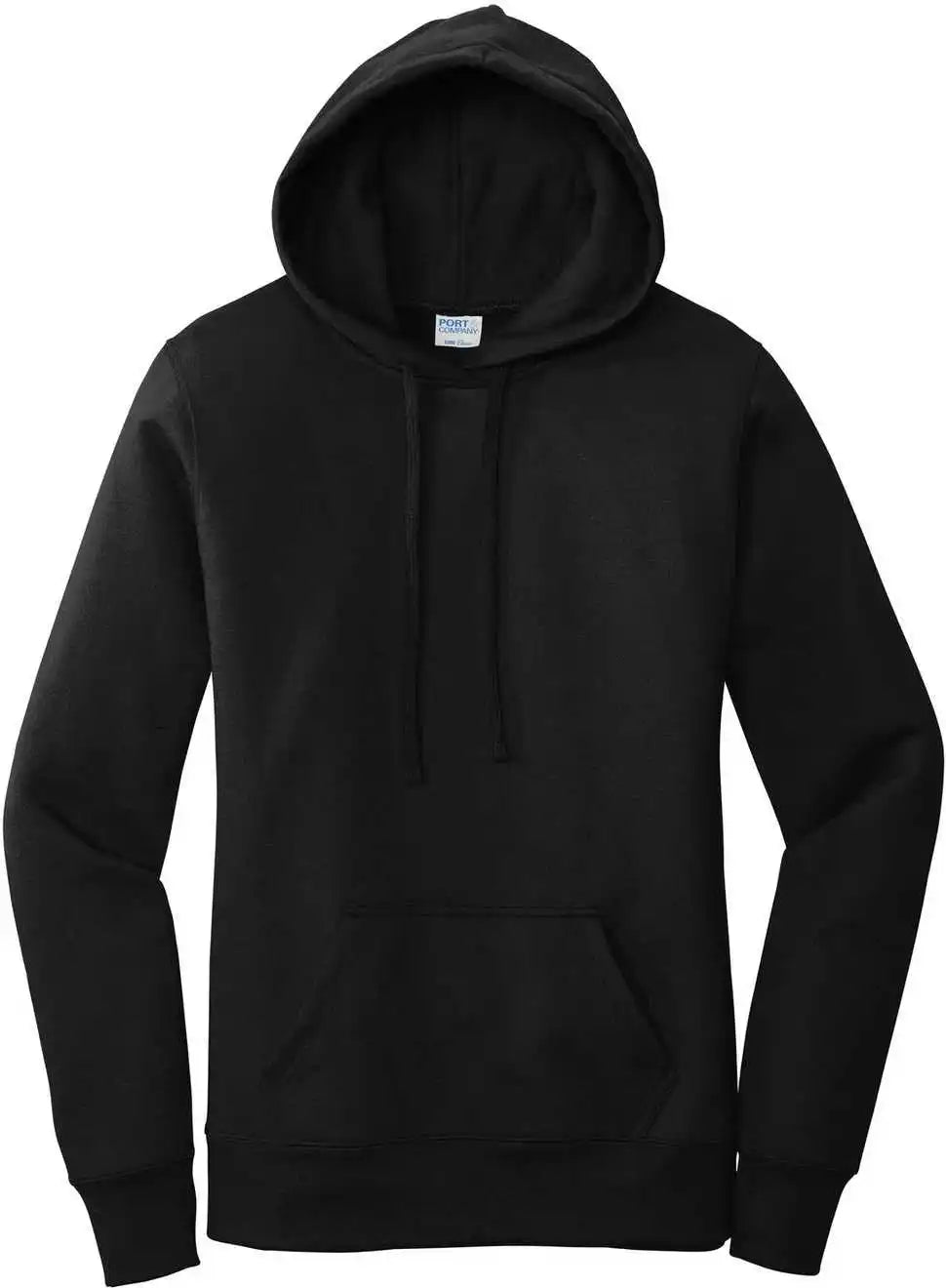 Port &amp; Company Lpc78h Ladies Core Fleece Pullover Hooded Sweatshirt Jet Black