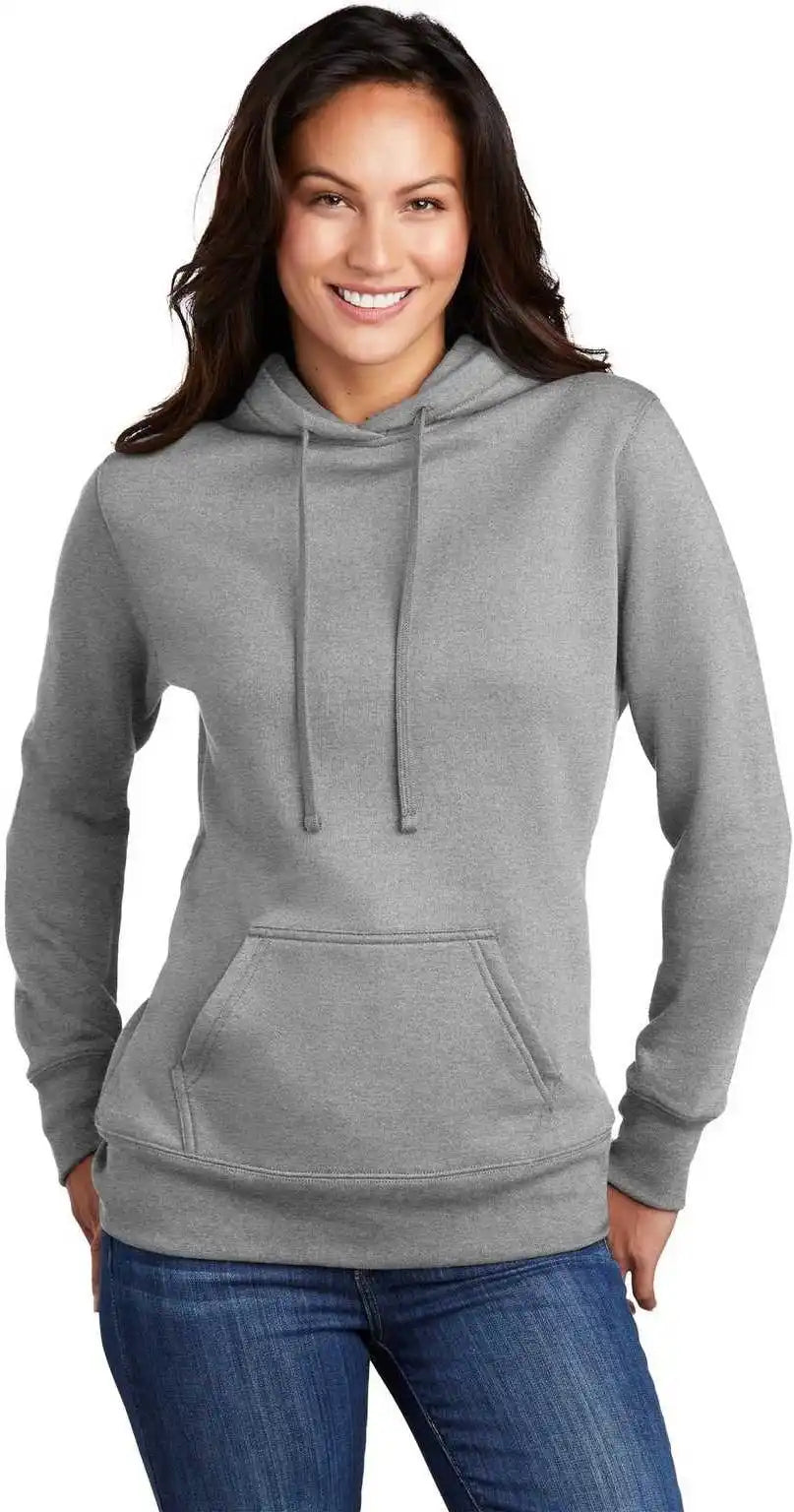 Port &amp; Company Lpc78h Ladies Core Fleece Pullover Hooded Sweatshirt Athletic Heather